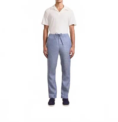 Frescobal Carioca Oscar Linen Trousers In Mélange Navy Blue In Multi