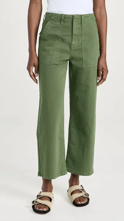 Pistola Sophia Wide Leg Cropped Ankle Pant In Basil In Green
