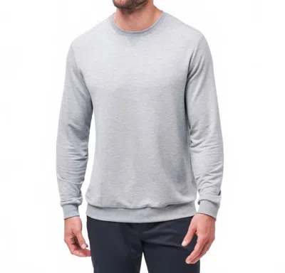 Travismathew Amenities Crew Sweater In Heather Light Grey In Gray