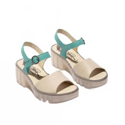 Fly London Women's Sling-back Sandal In Cloud/turquoise In Multi