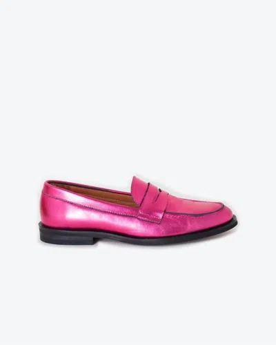 Vilagallo Women's Metallic Loafers In Pink In Pink