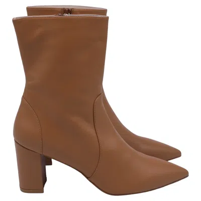 Stuart Weitzman Renegade Pointed-toe Ankle Boots In Brown Leather In Brown