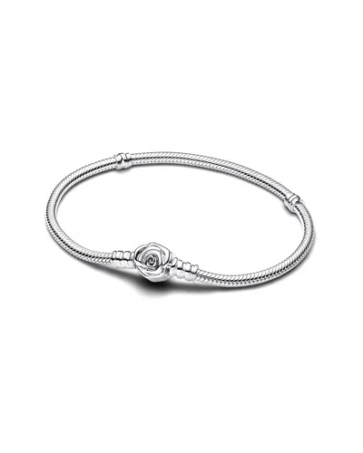 Pandora Timeless 14k Rose Gold Plated Cz Bracelet In Silver