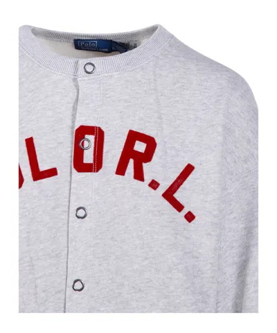 Polo Ralph Lauren Buttoned Sweatshirt In Gray