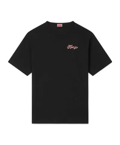 Kenzo Winter Holidays Logo T-shirt In Black