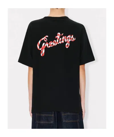 Kenzo Winter Holidays Logo T-shirt In Black