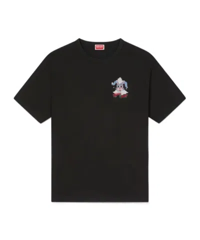 Kenzo ' Winter Holidays' Oversized T-shirt In Cotton In Black