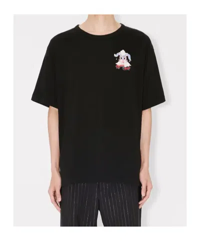 Kenzo ' Winter Holidays' Oversized T-shirt In Cotton In Black