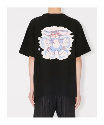 Kenzo ' Winter Holidays' Oversized T-shirt In Cotton In Black