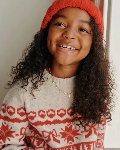 Abercrombie & Fitch Festive Graphic Crew Sweater In Nude