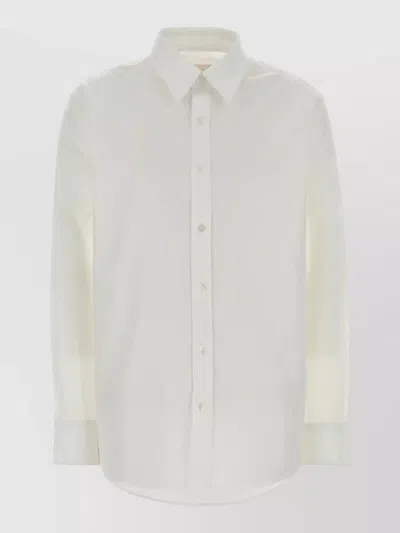 Apc Poplin Shirt Long Sleeves Straight Cut In White