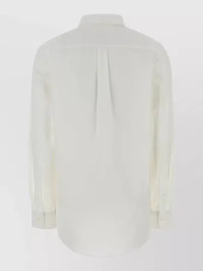 Apc Poplin Shirt Long Sleeves Straight Cut In White