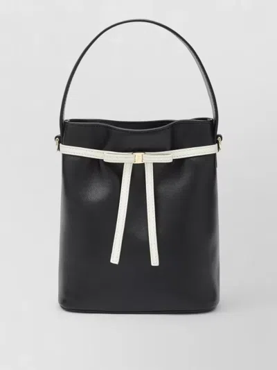 Ferragamo Bucket Bag Mascarpone Bow Salvatore Top Handle In Black