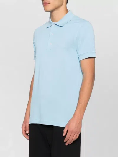 Tom Ford Sky Blue Solid Polo In Blue