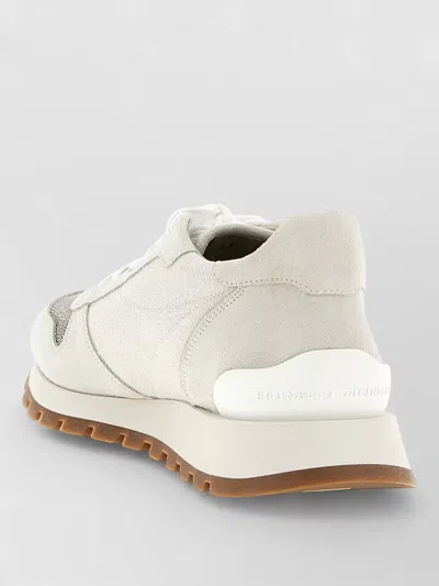 Brunello Cucinelli Women Precious Toe Sneakers In Suede And Techno Fabric In Multi