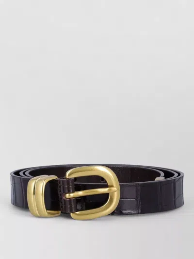 By Malene Birger Zoilo Crocodile Embossed Leather Belt Adjustable In Black