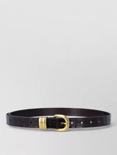 By Malene Birger Zoilo Crocodile Embossed Leather Belt Adjustable In Black