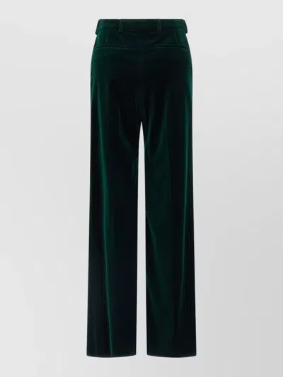Gucci Tailored Velvet Trousers Featuring Belt Loops In Green