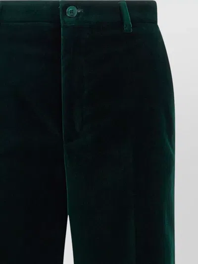 Gucci Tailored Velvet Trousers Featuring Belt Loops In Green