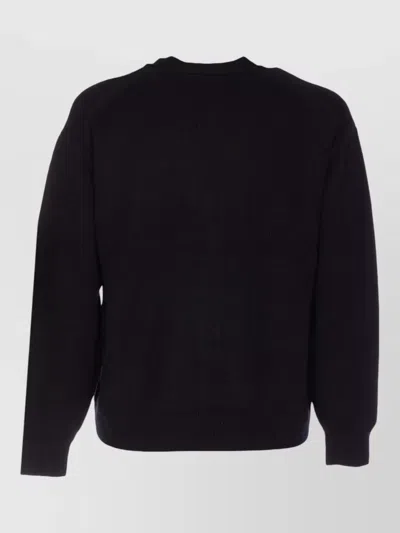 Auralee Baby Cashmere Cardigan Long Sleeves V Neckline In Black