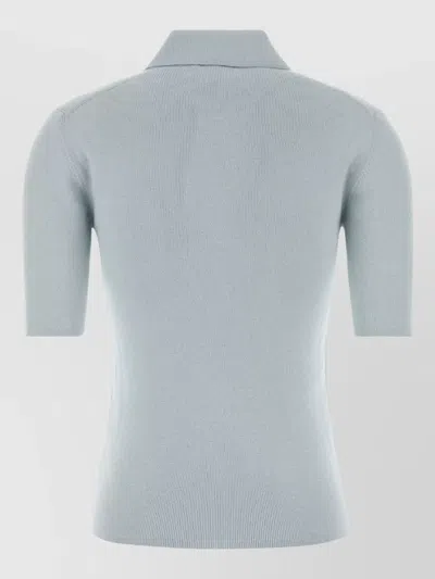 Jil Sander Wool Polo Shirt Collar Short Sleeves In Animal Print