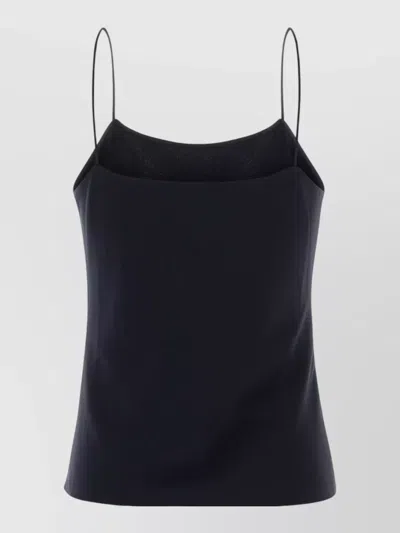 The Row Crepe Camisole Top Biggins Sleeveless In Blue