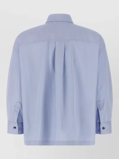 Brunello Cucinelli Shirt Featuring Collared Neck And Pockets In Blue