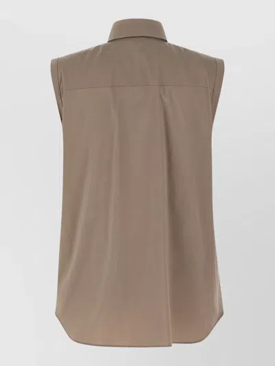 Brunello Cucinelli Sleeveless Shirt Featuring Pointed Collar In Neutral