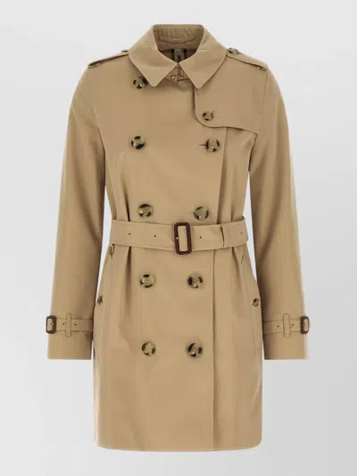Burberry Kensington Trench Coat Belted Waist Epaulettes In Neutral