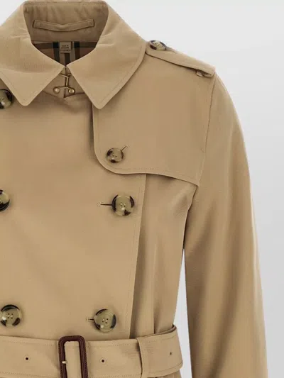 Burberry Kensington Trench Coat Belted Waist Epaulettes In Neutral