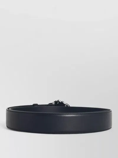 Versace Medusa Leather Belt Adjustable Length Smooth In Black