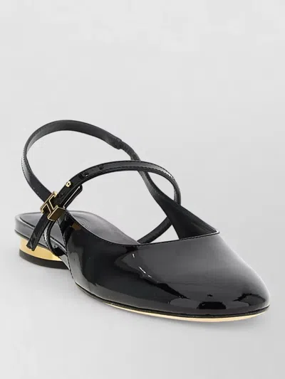 Tod's Mary Jane Patent Ballerina Flat Shoes In Blue