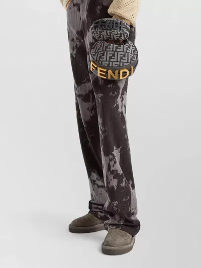 Fendi Mini Shoulder Bag Gold Hardware Strap In Gray