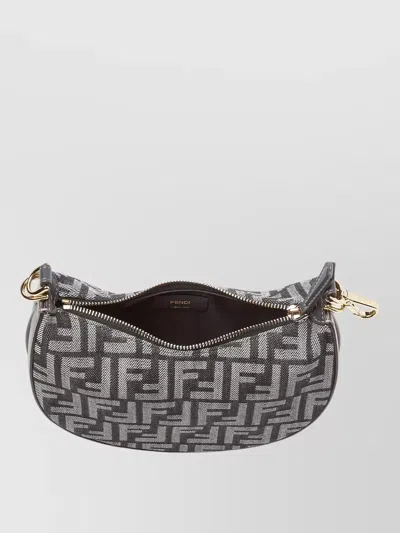 Fendi Mini Shoulder Bag Gold Hardware Strap In Gray