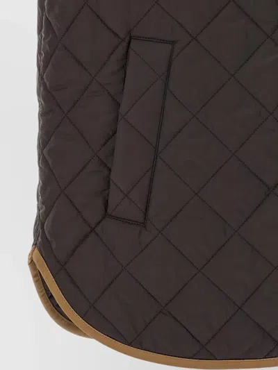 Brunello Cucinelli Hooded Padded Gilet Contrast Trim Pockets In Gray