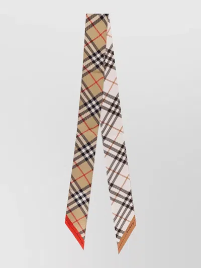 Burberry Check Pattern Scarf Pointed Ends Design