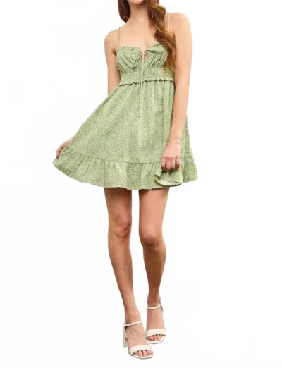 Mustard Seed Samantha Floral Mini Dress In Sage In Green