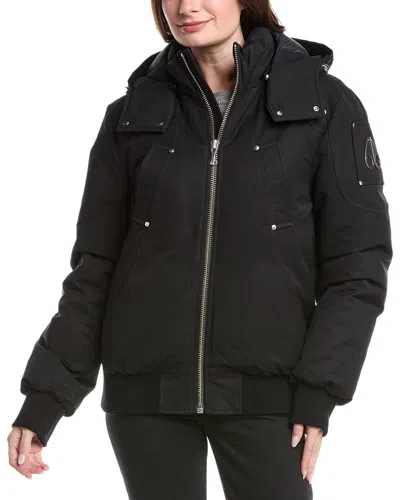 Moose Knuckles Womens Gold Debbie Bomber Neoshear In Black