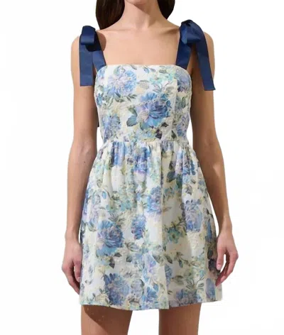 Sugarlips Zaidy Eyelet Nidia Mini Dress In White Blue In Blue