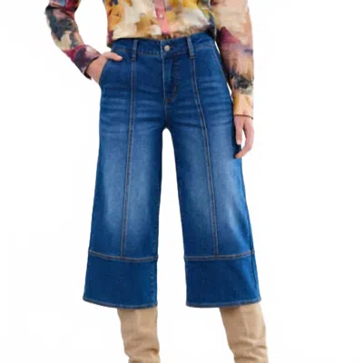 Fdj Women's Olivia Wide Gaucho Pants In Dark Wash In Multi