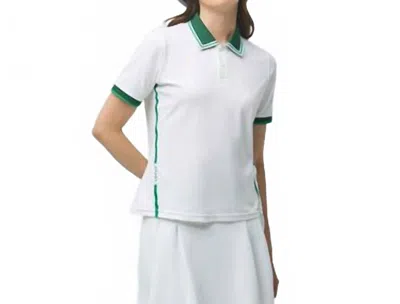 Tilley Women's Tech Jersey Club Polo Shirt In White Green In White