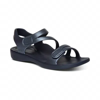 Aetrex Women's Jillian Sport Sandal In Navy In Black