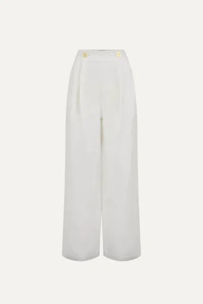 Le Kasha Women's Minuf Linen Pants In White In White