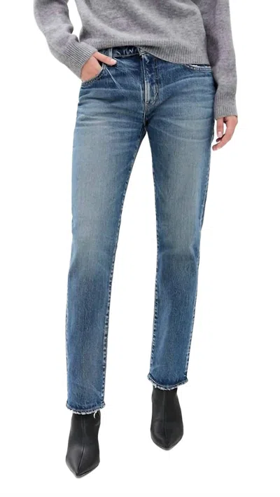 Moussy Florahome Slim Straight Jean In Blue In Blue