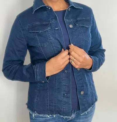 Ethyl Vintage Denim Jacket In Dark Blue In Blue