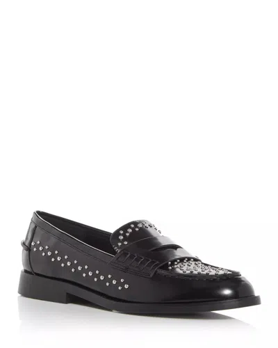 Aqua Women's Embellished Penny Loafer In Black In Black