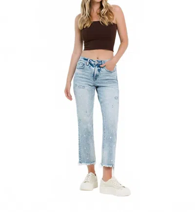 Lovervet High Rise Straight Tummy Control In Light Denim In Blue