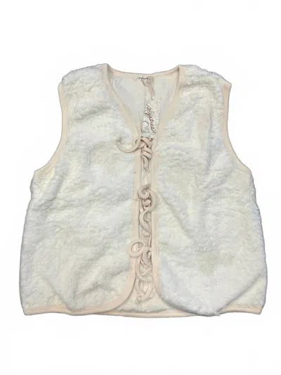 Mystree Women's Teddy Fur Vest In Ivory In White