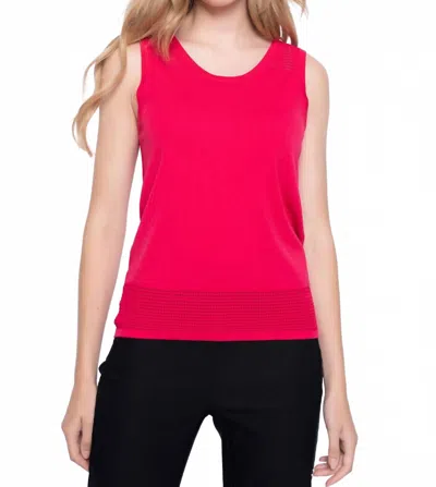 Picadilly Knitted Tank In Cerise In Red