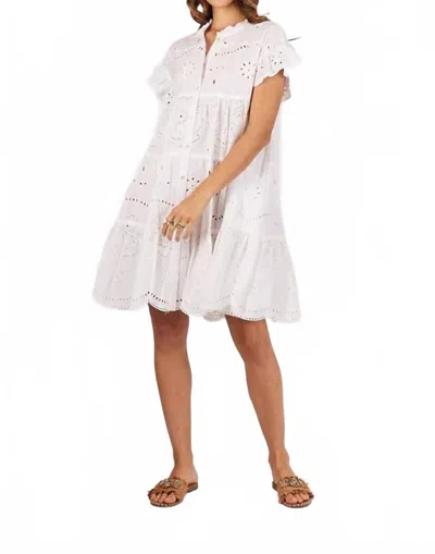 Rubyyaya Rose Mini Dress In White In White